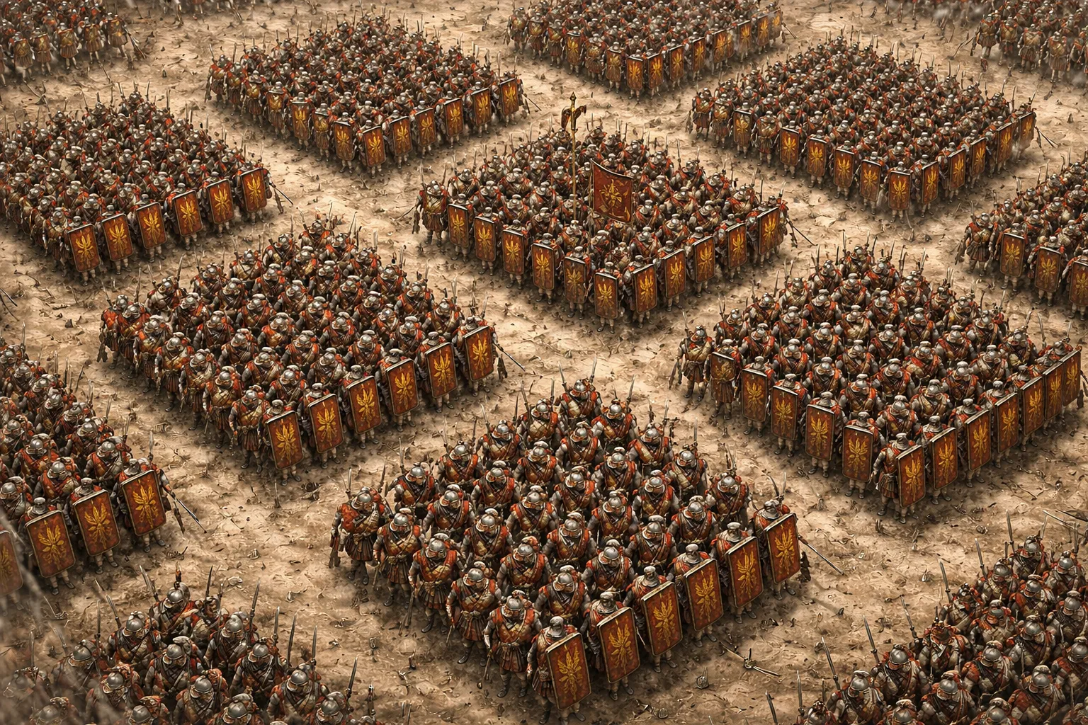 The Roman Legion in checkerboard formation.